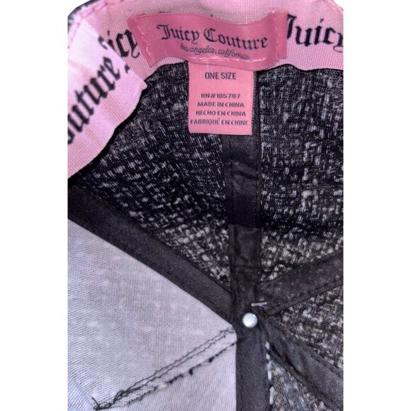 Juicy Couture Black White Baseball Cap Hat Embroidered JUICY Logo NWT Y2K Vibes - Picture 10 of 10